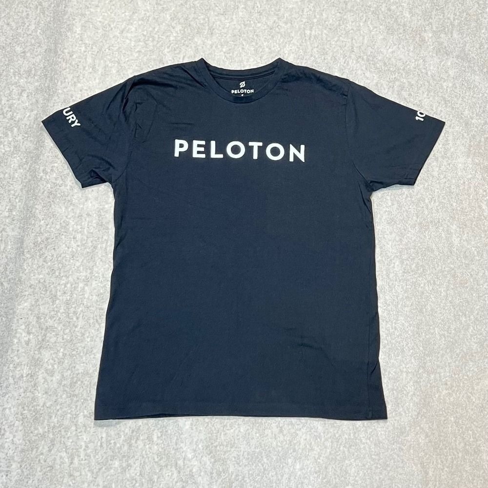 Peloton Century Club 100 Shirt Mens Small Black Cotton Short Sleeve Graphic Tee